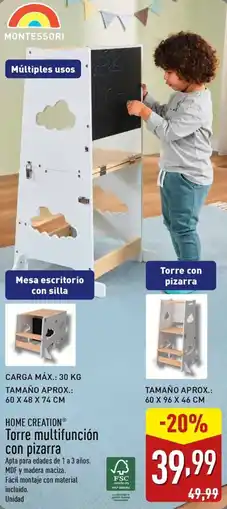 ALDI HOME CREATION Torre multifunción con pizarra oferta