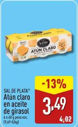ALDI SAL DE PLATA Atún claro en aceite de girasol oferta