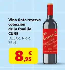 Alcampo CUNE Vino tinto reserva colección de la familia oferta