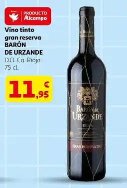 Alcampo BARÓN DE URZANDE Vino tinto gran reserva oferta