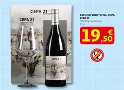 Alcampo CEPA 21 Estuche vino tinto + copa oferta