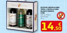 Alcampo Estuche 2 botella vino tinto + 1 botella vino blanco verdejo cvne oferta