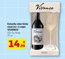 Alcampo VIVANCO Estuche vino tinto reserva + 1 copa oferta
