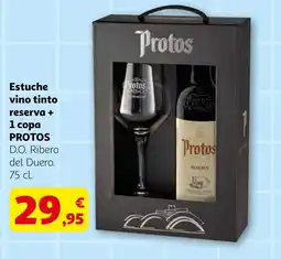 Alcampo PROTOS Estuche vino tinto reserva + 1 copa oferta
