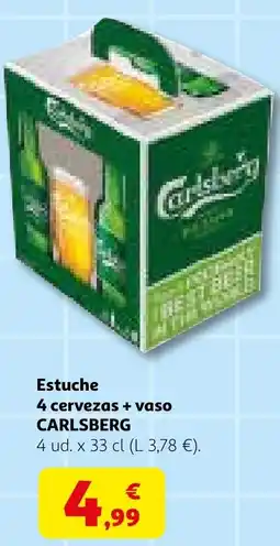 Alcampo CARLSBERG Estuche 4 cervezas + vaso oferta