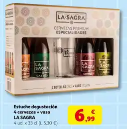Alcampo LA SAGRA Estuche degustación 4 cervezas + vaso oferta