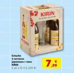 Alcampo KIRIN Estuche 4 cervezas japonesas + vaso oferta