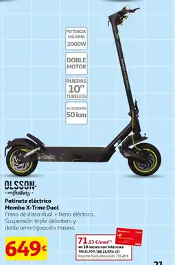 Alcampo OLSSON Patinete eléctrico Mamba X-Trme Dual oferta