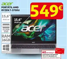 Alcampo ACER Portátil amd ryzen 7-5700u oferta