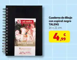 Alcampo TALENS Cuaderno de dibujo con espiral negro oferta
