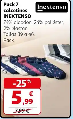 Alcampo INEXTENSO Pack 7 calcetines oferta