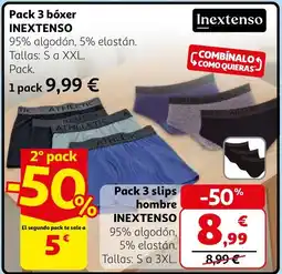 Alcampo INEXTENSO Pack 3 bóxer oferta