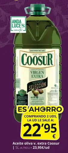 Supermercados MAS COOSUR Aceite oliva v. extra oferta