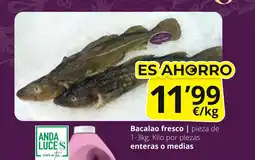 Supermercados MAS Bacalao fresco oferta