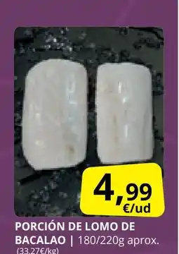 Supermercados MAS Porción de lomo de bacalao oferta