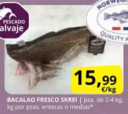Supermercados MAS Bacalao fresco skrei oferta