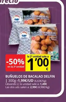 Supermercados MAS DELFIN Buñuelos de bacalao oferta