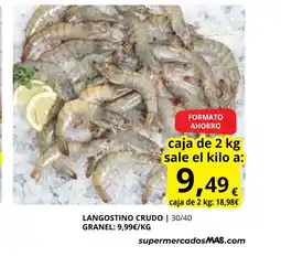 Supermercados MAS Langostino crudo oferta
