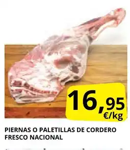 Supermercados MAS Piernas o paletillas de cordero fresco nacional oferta