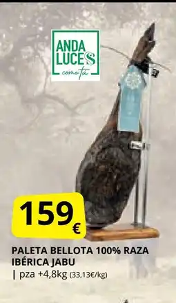 Supermercados MAS JABU Paleta bellota 100% raza ibérica oferta