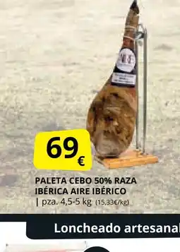 Supermercados MAS Paleta cebo 50% raza ibérica aire ibérico oferta