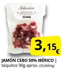 Supermercados MAS Jamón cebo 50% ibérico oferta
