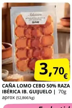 Supermercados MAS IB. GUIJUELO Caña lomo cebo 50% raza ibérica oferta