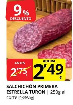 Supermercados MAS Salchichón primera estrella turon oferta