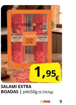 Supermercados MAS BOADAS Salami extra oferta
