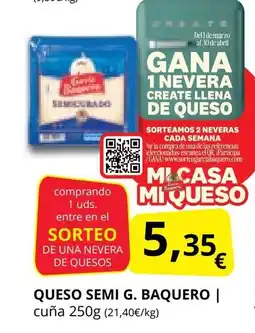 Supermercados MAS Queso semi g. baquero oferta