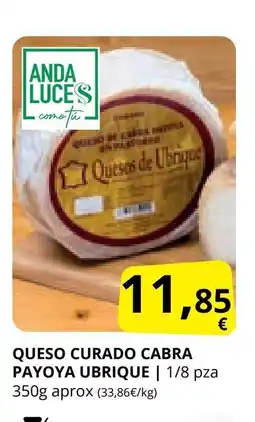 Supermercados MAS Queso curado cabra payoya ubrique oferta