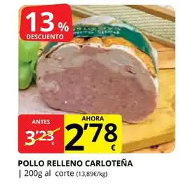 Supermercados MAS CARLOTEÑA Pollo relleno oferta