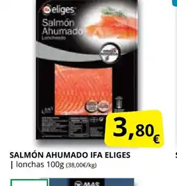 Supermercados MAS IFA ELIGES Salmón ahumado oferta