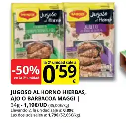 Supermercados MAS MAGGI Jugoso al horno hierbas, ajo o barbacoa oferta