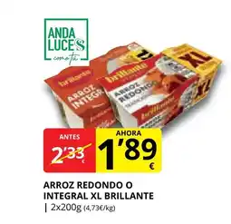 Supermercados MAS BRILLANTE Arroz redondo o integral xl oferta