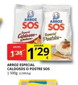 Supermercados MAS SOS Arroz especial caldosos o postre oferta