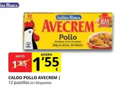 Supermercados MAS AVECREM Caldo pollo oferta