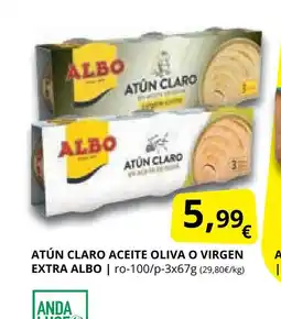 Supermercados MAS ALBO Atún claro aceite oliva o virgen extra oferta