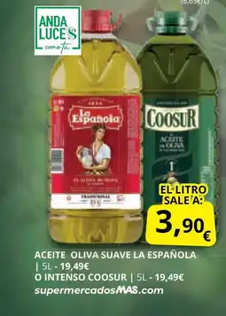 Supermercados MAS LA ESPAÑOLA Aceite oliva suave oferta