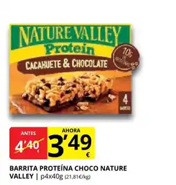 Supermercados MAS NATURE VALLEY Barrita proteína choco oferta