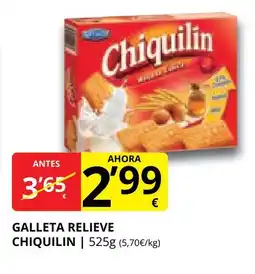 Supermercados MAS CHIQUILIN Galleta relieve oferta