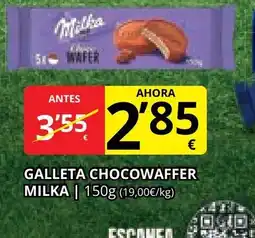 Supermercados MAS MILKA Galleta chocowaffer oferta
