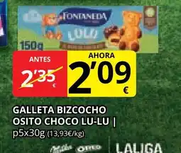 Supermercados MAS Galleta bizcocho osito choco lu-lu oferta