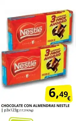 Supermercados MAS Chocolate con almendras nestle oferta