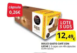 Supermercados MAS DOLCE GUSTO Café con leche oferta