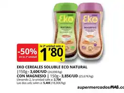 Supermercados MAS EKO Cereales soluble eco natural oferta