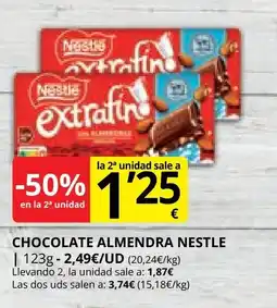 Supermercados MAS Chocolate almendra nestle oferta