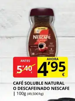 Supermercados MAS NESCAFE Café soluble natural o descafeinado oferta