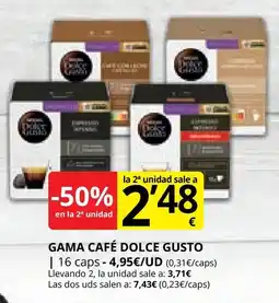 Supermercados MAS DOLCE GUSTO Gama café oferta