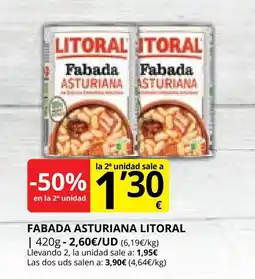 Supermercados MAS LITORAL Fabada asturiana oferta